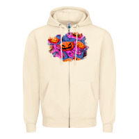 Sandshell halloween pumpkin patch  4 Zipper Hoodie - BundleAndBundleShop
