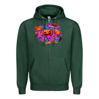 Sports Green halloween pumpkin patch  4 Zipper Hoodie - BundleAndBundleShop