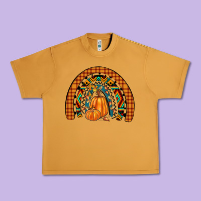 Fall Pumpkin Rainbow Urban Heavy Tee Designed By Jahusdesignshop