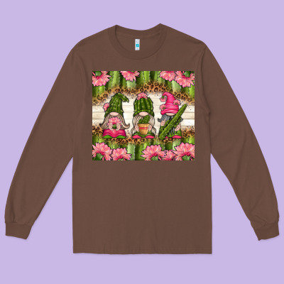 Cactus Gnomies Long Sleeve Tee Designed By Tumblerdesignbyshophia