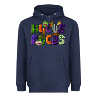 Navy Hocus Focus Teacher Halloween Heavyweight Hoodie - LillyAllenDesigns