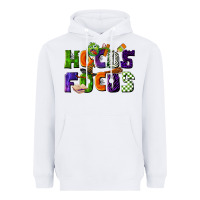 White Hocus Focus Teacher Halloween Heavyweight Hoodie - LillyAllenDesigns