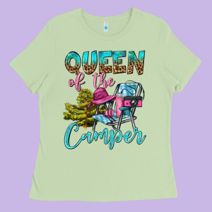 Queen Of The Camper Ladies Tee Designed By Bundleandbundleshop