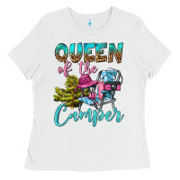 White Queen Of The Camper Ladies Tee - BundleAndBundleShop