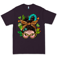 Plum Western  Messy Bun With Cactus Premium Tee - BundleAndBundleShop