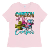 Bubblegum Pink Queen Of The Camper Ladies Tee - BundleAndBundleShop