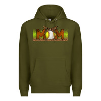 Army Green Baseball And Softball Mom Libbey Glass Premium Hoodie - BundleAndBundleShop