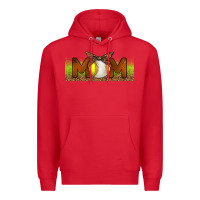 Red Baseball And Softball Mom Libbey Glass Premium Hoodie - BundleAndBundleShop