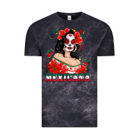 Cloud Black Mexicana with Skull Girl Vintage Tee - texasbilliewilder