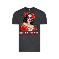 Vintage Black Mexicana with Skull Girl Vintage Tee - texasbilliewilder