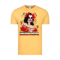 Vintage Mustard Mexicana with Skull Girl Vintage Tee - texasbilliewilder