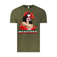 Vintage Olive Mexicana with Skull Girl Vintage Tee - texasbilliewilder