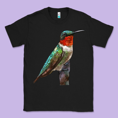 Ruby Throated Hummingbird Bird Classic Tee Designed By Lillyallendesigns
