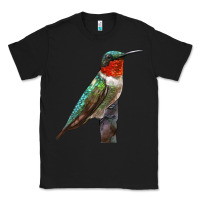 Black Ruby Throated Hummingbird Bird Classic Tee - LillyAllenDesigns