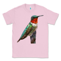 Bubblegum Pink Ruby Throated Hummingbird Bird Classic Tee - LillyAllenDesigns