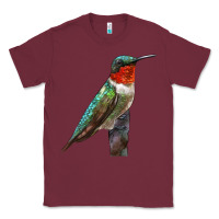 Burgundy Ruby Throated Hummingbird Bird Classic Tee - LillyAllenDesigns