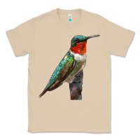 Mushroom Ruby Throated Hummingbird Bird Classic Tee - LillyAllenDesigns