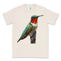 Natural Ruby Throated Hummingbird Bird Classic Tee - LillyAllenDesigns