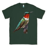 Sports Green Ruby Throated Hummingbird Bird Classic Tee - LillyAllenDesigns