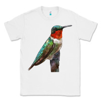 White Ruby Throated Hummingbird Bird Classic Tee - LillyAllenDesigns