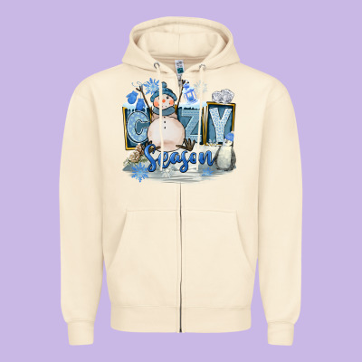 Cozy Season Zipper Hoodie Designed By Fadigitalartstudio