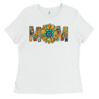 White Western Mom With Gemstone And Sunflower Ladies Tee - BundleAndBundleShop