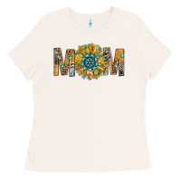 Bone Western Mom With Gemstone And Sunflower Ladies Tee - BundleAndBundleShop