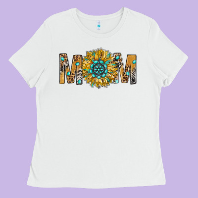 Western Mom With Gemstone And Sunflower Ladies Tee Designed By Bundleandbundleshop