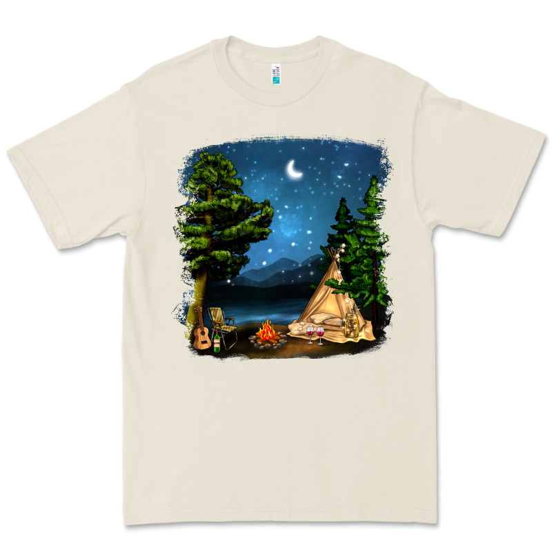 Night Glamping Camp With Wine Premium Tee by BundleAndBundleShop | Teevron
