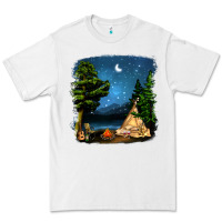 White Night Glamping Camp With Wine Premium Tee - BundleAndBundleShop
