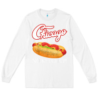 White chicago hot dog summer style 4th of july no ketchu Long Sleeve Tee - tuanDangUi