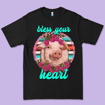 Bless Your Heart Pig Premium Tee Designed By Ranaportraitstore