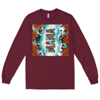 Burgundy tooled leather and cowhide mama Long Sleeve Tee - TumblerDesignByShophia