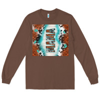 Chestnut tooled leather and cowhide mama Long Sleeve Tee - TumblerDesignByShophia