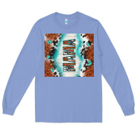 Colony Blue tooled leather and cowhide mama Long Sleeve Tee - TumblerDesignByShophia