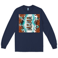 Navy tooled leather and cowhide mama Long Sleeve Tee - TumblerDesignByShophia