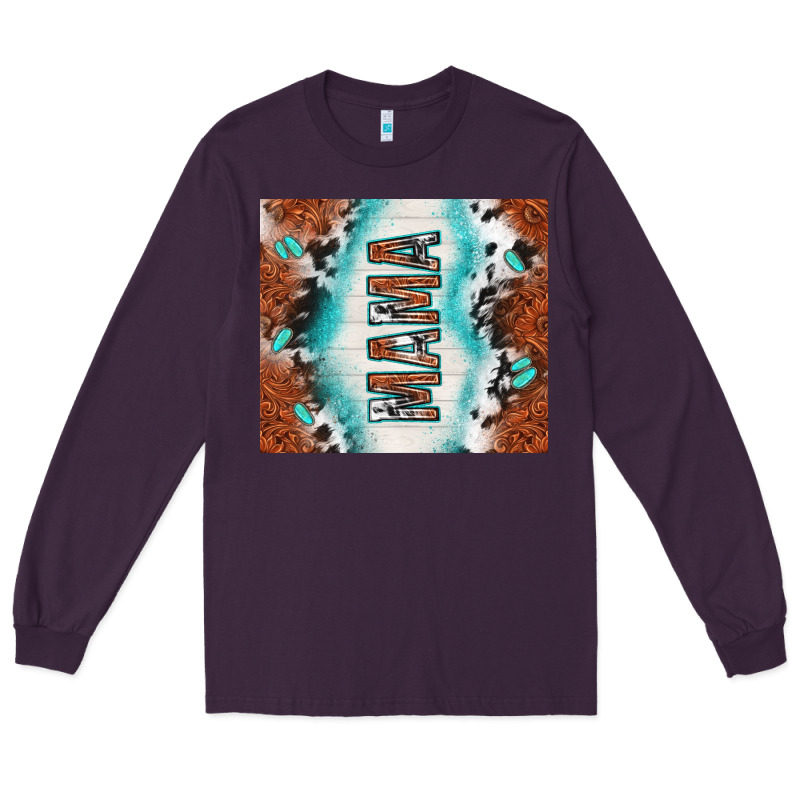 Tooled Leather And Cowhide Mama Long Sleeve Tee by TumblerDesignByShophia | Teevron
