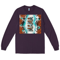 Plum tooled leather and cowhide mama Long Sleeve Tee - TumblerDesignByShophia