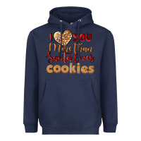Navy i love you more than santa loves cookies Heavyweight Hoodie - LillyAllenDesigns