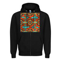 Black native american aztec seamless pattern 2 Zipper Hoodie - BundleAndBundleShop