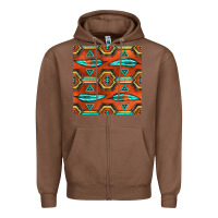 Chestnut native american aztec seamless pattern 2 Zipper Hoodie - BundleAndBundleShop