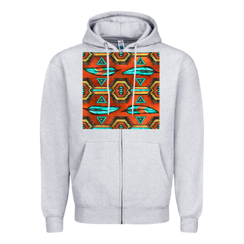 Native American Aztec Seamless Pattern 2 Zipper Hoodie by BundleAndBundleShop | Teevron