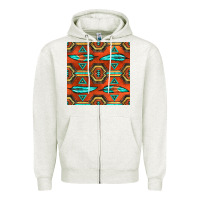 Oatmeal Heather native american aztec seamless pattern 2 Zipper Hoodie - BundleAndBundleShop