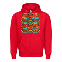 Red native american aztec seamless pattern 2 Zipper Hoodie - BundleAndBundleShop