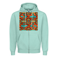Seafoam native american aztec seamless pattern 2 Zipper Hoodie - BundleAndBundleShop