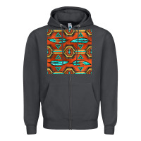 Smoke native american aztec seamless pattern 2 Zipper Hoodie - BundleAndBundleShop