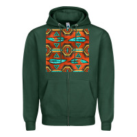 Sports Green native american aztec seamless pattern 2 Zipper Hoodie - BundleAndBundleShop