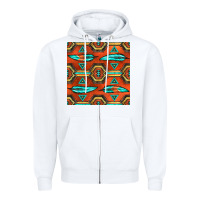 White native american aztec seamless pattern 2 Zipper Hoodie - BundleAndBundleShop