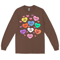 Womens Valentine Candy Heart Valentines Day Vneck Long Sleeve Tee | Teevron