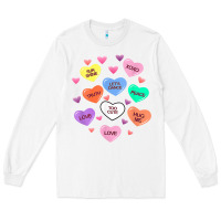 White womens valentine candy heart valentines day vneck Long Sleeve Tee - tuanDangUi